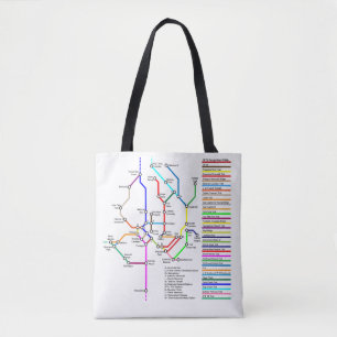 Washington DC Bike Karta Tote Bag Tygkasse