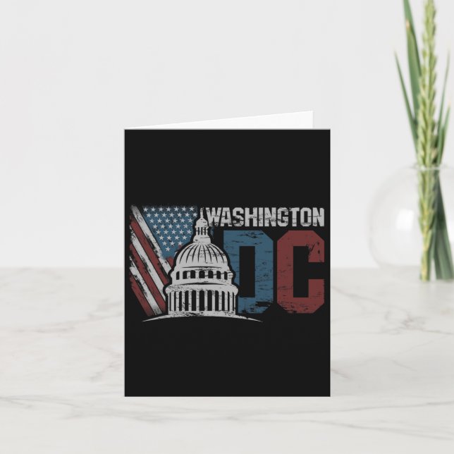 Washington Dc Capitol Hill Usa Flag Souvenir Desig Kort (Framsida)