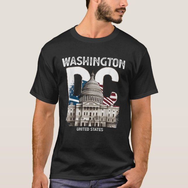 Washington DC Capitol Hill USA Souvenirer Present  T Shirt (Framsida)