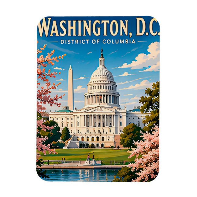 🏛️ Washington DC Capitol Resminne från Resa Magnet (Vertikal)