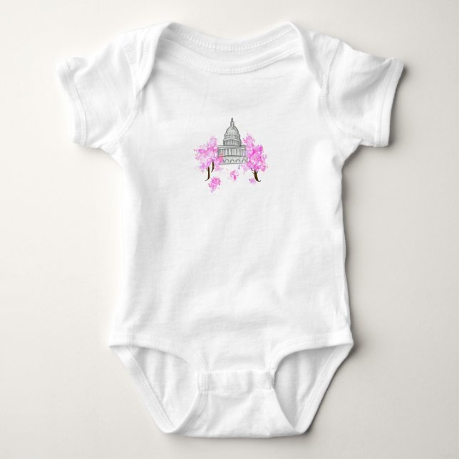 Washington, DC/Cherry Blommar Baby T-Shirt (Framsida)
