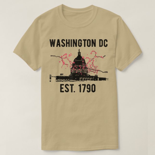 Washington DC Cherry Blommar Huvudstad Backe USA S T Shirt (Design framsida)