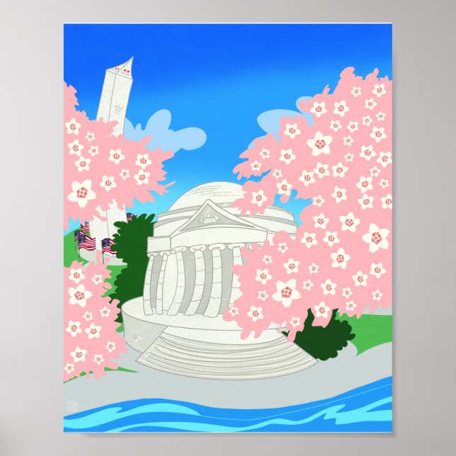 Washington DC Cherry-Blommar Poster (Framsidan)