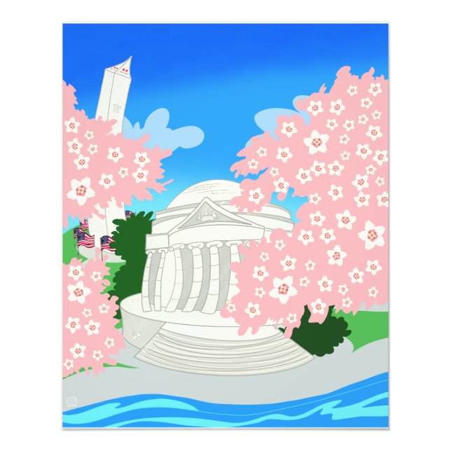 Washington DC Cherry-Blommar Poster (Framsidan)