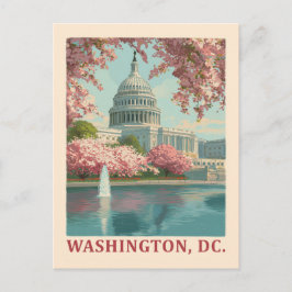 Washington DC - Cherry Blommars & Huvudstad Byggna Vykort