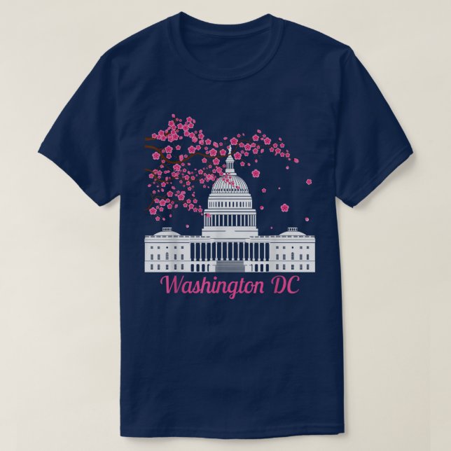 Washington DC Cherry Blommars Monuments Manar Wome T Shirt (Design framsida)