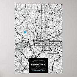 Washington, DC City Karta + din plats Poster