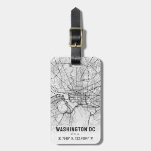 Washington, DC City Karta Topography Bagagebricka