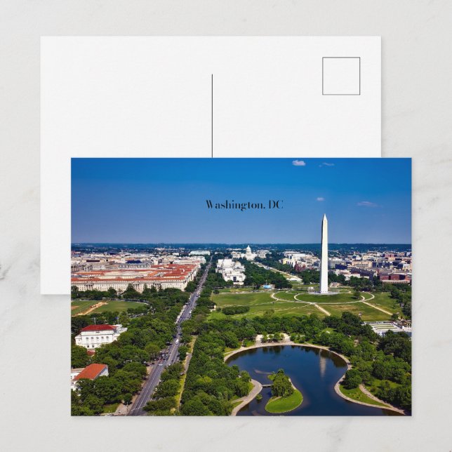 Washington DC cityscape Vykort (Fram/baksida)
