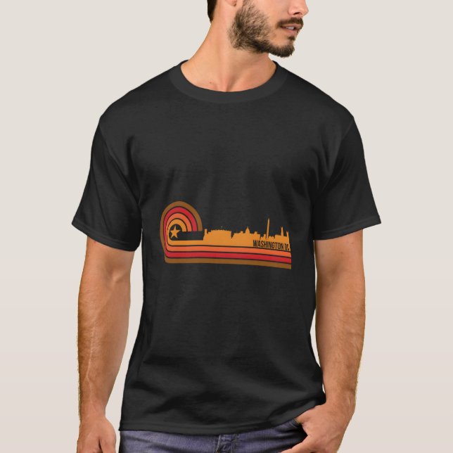 Washington Dc Cityscape Washington Dc Skyline T Shirt (Framsida)