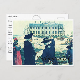 Washington DC Constructing the White House Vykort