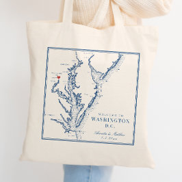 Washington DC Elegant Navy Bröllopsvälkomst Tygkasse