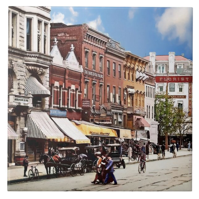 Washington DC - F-gatan c1906 Kakelplatta (Framsidan)