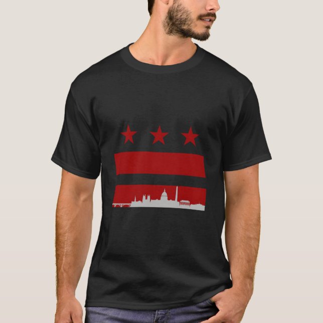 Washington Dc Flag T Shirt (Framsida)