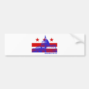 Washington DC Flagga Bildekal
