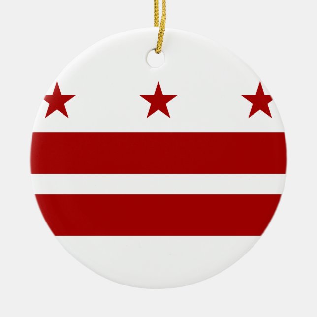 Washington DC-flagga Julgransprydnad Keramik (Framsidan)