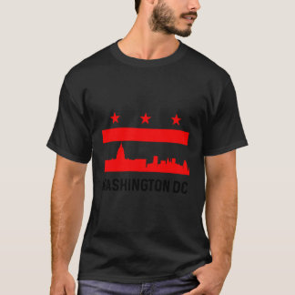 Washington Dc Flagga Kärlek Backe Huvudstad Travel T Shirt