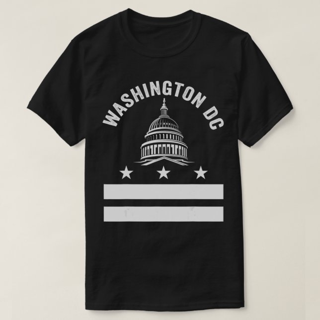 Washington DC Flagga Kärlek Huvudstad Backe Souven T Shirt (Design framsida)