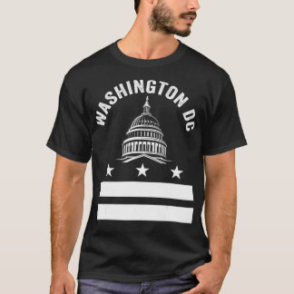 Washington DC Flagga Kärlek Huvudstad Backe Souven T Shirt