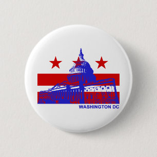 Washington DC Flagga Knapp