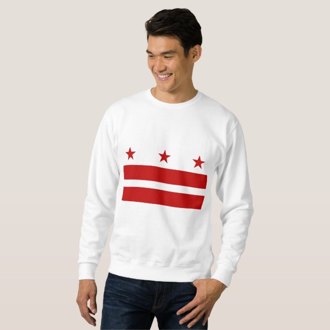 Washington DC flagga Lång Ärmad Tröja (Hel framsida)