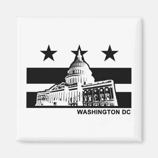Washington DC Flagga Magnet (Framsidan)