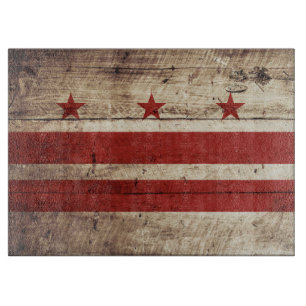 Washington DC-flagga på gammalt Wood korn
