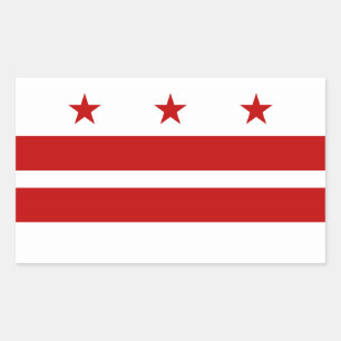 Washington DC Flagga Rektangulärt Klistermärke