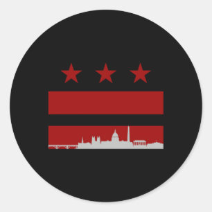 Washington Dc Flagga Runt Klistermärke