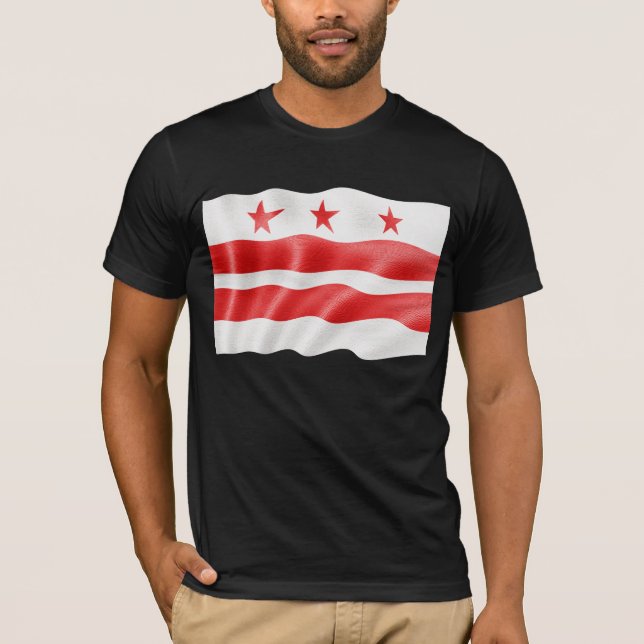 Washington DC-flagga som vinkar - District of Tee Shirt (Framsida)
