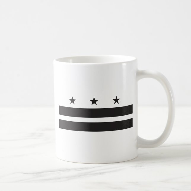 Washington DC-flagga - svart Kaffemugg (Höger)