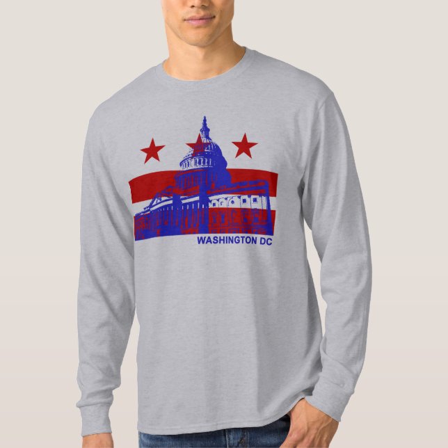 Washington DC Flagga T Shirt (Framsida)