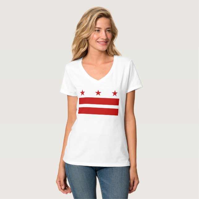 Washington DC flagga T Shirt (Hel framsida)