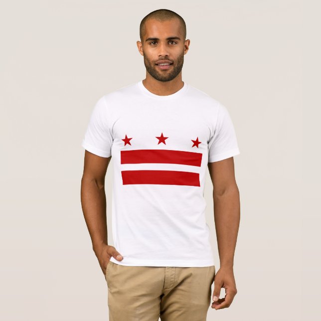 Washington DC flagga T Shirt (Hel framsida)