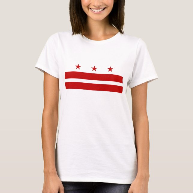 Washington DC-flagga Tee Shirt (Framsida)