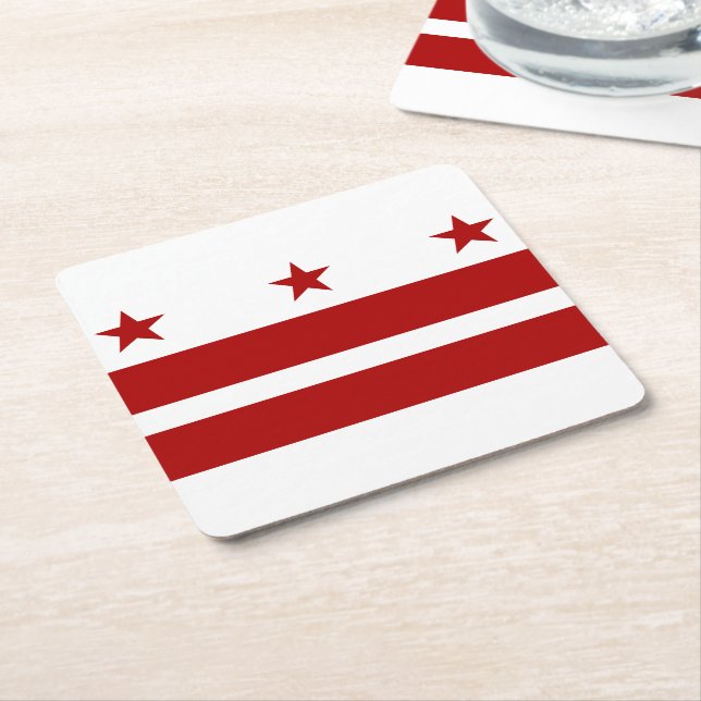Washington DC-flagga Underlägg Papper Kvadrat (Vinklad)