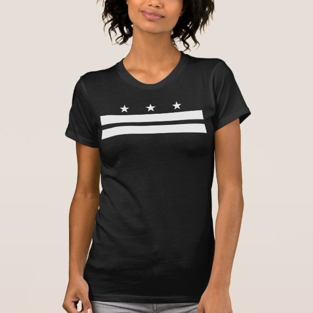 Washington DC-flagga - vit Tee Shirt (Framsida)