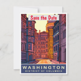 Washington DC Historisk bröllopsinbjudan Spara Datumet