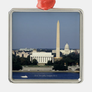 Washington DC-horisont med US-huvudstaden som Julgransprydnad Metall