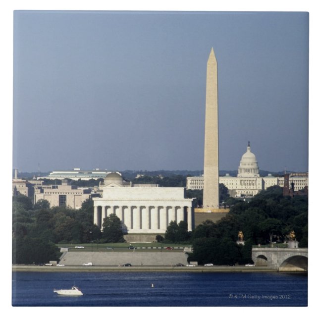 Washington DC-horisont med US-huvudstaden som Kakelplatta (Framsidan)
