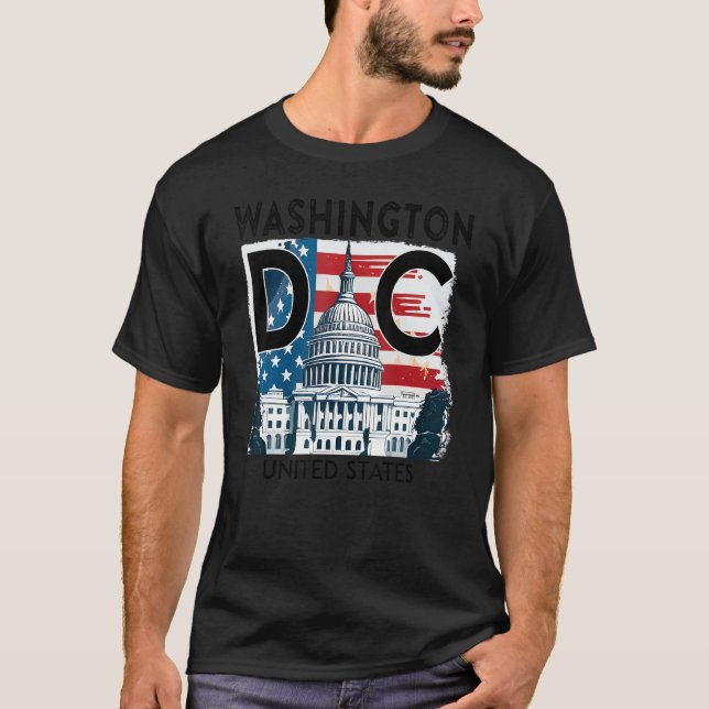 Washington DC Huvudstad Backe USA Souvenirs Manar  T Shirt (Framsida)
