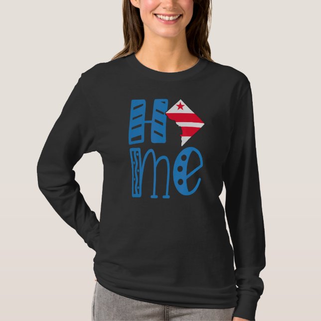 Washington DC i Block Brev T Shirt (Framsida)