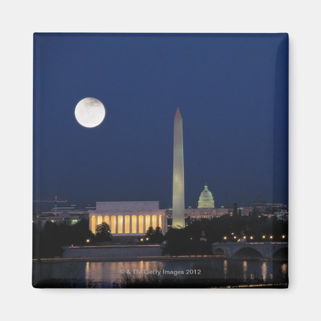 Washington DC i natt Magnet (Framsidan)