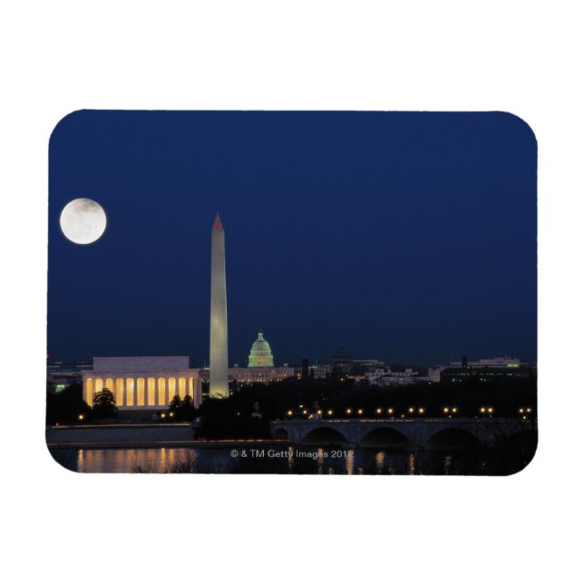 Washington DC i natt Magnet (Horisontell)
