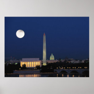 Washington DC i natt Poster