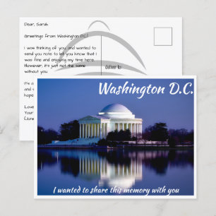 Washington DC Jefferson Memorial i skymningen vyko Vykort