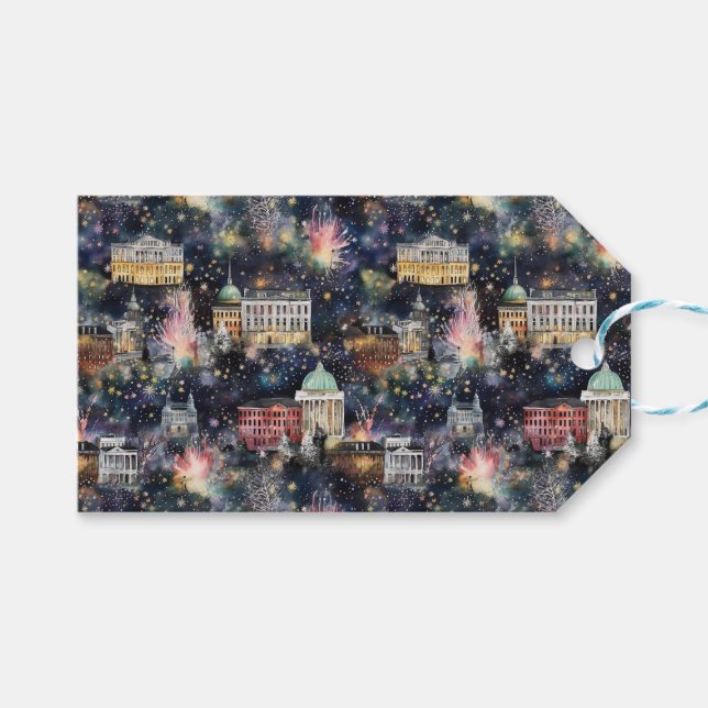 Washington DC-julen och nyårsfärgerna Presentetikett (Framsidan (Horisontell))