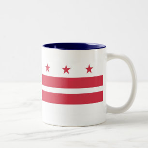 Washington DC-karta och flagga Två-Tonad Mugg