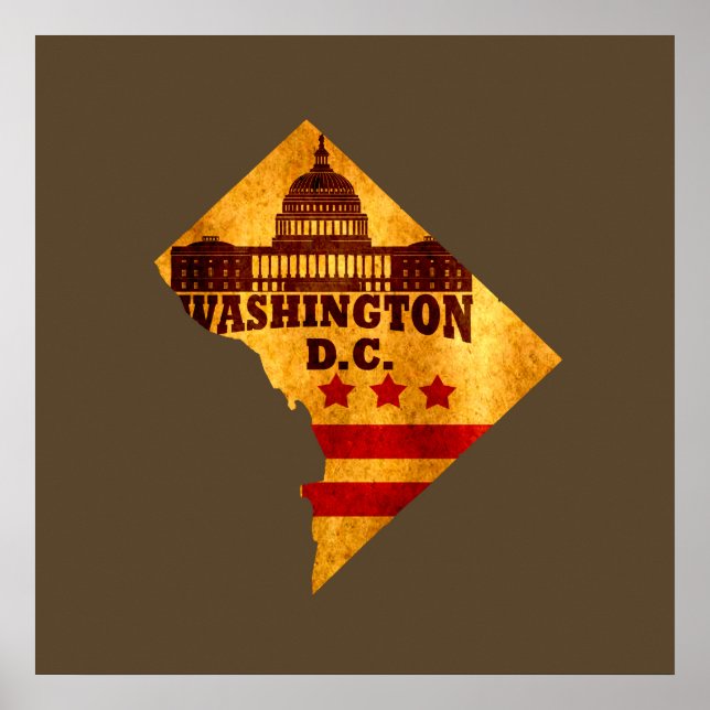 Washington Dc karta Poster (Framsidan)