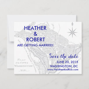 Washington DC Karta sparar datumet (grått karta) Spara Datumet
